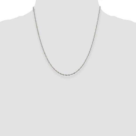 2mm Sterling Silver, Solid Singapore Chain Necklace, 20 Inch - Picture 2 of 8